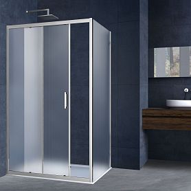 Душевой уголок Vincea Alpha VSR-3AL 100x80, стекло текстурное, профиль хром - фото 1