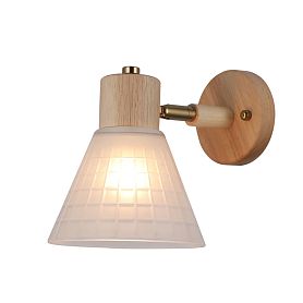 Бра Arte Lamp Meleph A4096AP-1BR, арматура коричневая, плафон стекло белое - фото 1