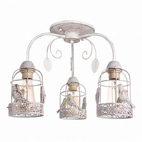 Потолочная люстра Arte Lamp Cincia A5090PL-3WG, арматура золото / белая, плафоны металл белый / золото, 50х50 см - фото 1