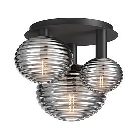 Потолочный светильник Maytoni Reels MOD268CL-03B, арматура черная, профиль стекло дымчатое - фото 1