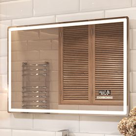 Зеркало Vigo Geometry Media Voice 120x70, с подсветкой, функцией антизапотевания, Bluetooth, часами и голосовым управлением - фото 1