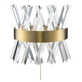 Бра Citilux Ричард CL336313, арматура бронза, плафоны хрусталь прозрачный - фото 1