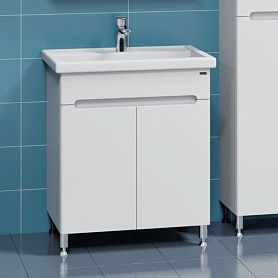Тумба под раковину Санта Лондон 70 напольная, с дверцами, цвет белый - фото 1