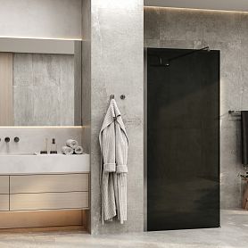 Душевая перегородка WasserKRAFT Rur 30W44-TG 100x200, стекло тонированное, профиль графит - фото 1