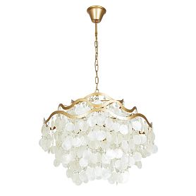 Подвесная люстра Arte Lamp Pipirima A4065SP-9SG, арматура матовое золото, плафон хрусталь / перламутр белый - фото 1