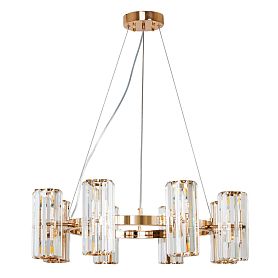 Подвесная люстра Arte Lamp Santorini A1049SP-16GO, арматура золото, плафон хрусталь прозрачный - фото 1