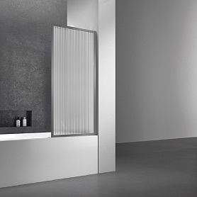 Шторка на ванну Vincea VSB-41 70x140, стекло рифленое, профиль вороненая сталь - фото 1