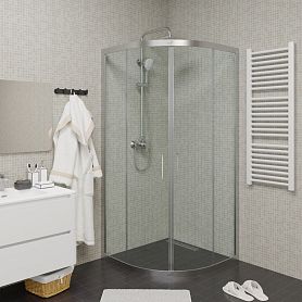 Душевой уголок CeruttiSPA Viva 90 N 90x90, стекло прозрачное, профиль хром - фото 1