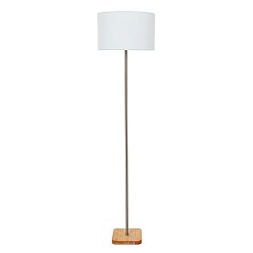Торшер Arte Lamp Charlie A5071PN-1SS, арматура матовое серебро, плафон ткань белый - фото 1
