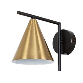 Бра Arte Lamp Jacob A7029AP-1BK, арматура черный, плафон металл медь полированная - фото 1