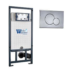Инсталляция Weltwasser Marberg 507 RD CR для подвесного унитаза, с хромированной кнопкой смыва 507 RD-CR - фото 1