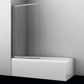 Шторка на ванну WasserKRAFT Tauber 64S02-100 100x140, стекло прозрачное, профиль никель - фото 1