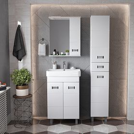 Мебель для ванной Оника Балтика-Квадро 60, цвет белый / хром - фото 1