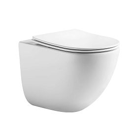 Унитаз Акватек Гелиос AQ1993T-00 подвесной, безободковый, смыв Торнадо, с сиденьем микролифт, цвет белый - фото 1