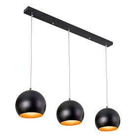 Подвесной светильник Citilux Оми CL945135, арматура черная, плафоны металл черный / золото - фото 1