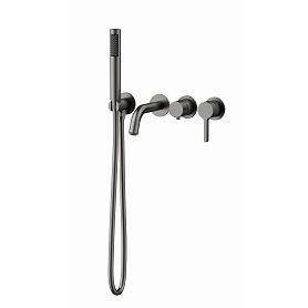 Смеситель Vincea Villa VTFW-1VL1GM для ванны с душем, встраиваемый, цвет вороненая сталь - фото 1