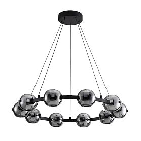 Подвесная люстра Arte Lamp Markab A2471LM-20BK, арматура черный, плафон стекло дымчатое - фото 1