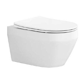 Унитаз Акватек Лея AQ1199Т-00 подвесной, безободковый, смыв Торнадо, с сиденьем микролифт, цвет белый - фото 1