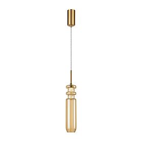 Подвесной светильник Arte Lamp Crystal A2942SP-1PB, арматура латунь, плафон стекло янтарное - фото 1