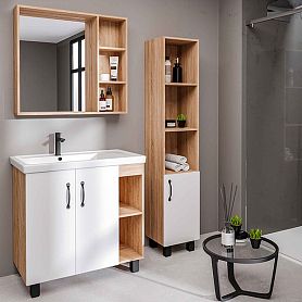Мебель для ванной Grossman Флай 80, цвет белый / дуб сонома - фото 1