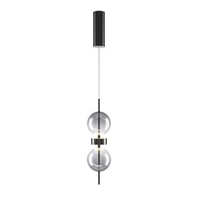 Подвесной светильник Maytoni Double Moon MOD478PL-L8B3K, арматура черная, профиль стекло дымчатое - фото 1