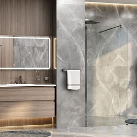 Душевая перегородка WasserKRAFT Rur 30W46 110x200, стекло прозрачное, профиль серебристый - фото 1
