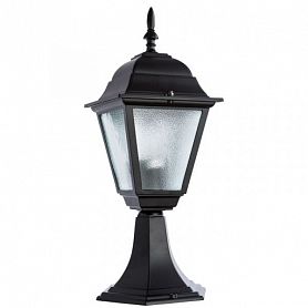 Наземный светильник Arte Lamp Bremen A1014FN-1BK, арматура черная, плафон стекло прозрачное, 17х17 см - фото 1