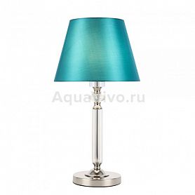 Прикроватная лампа ST Luce Viore SL1755.174.01, арматура металл / стекло, цвет никель, плафон текстиль, цвет зеленый - фото 1
