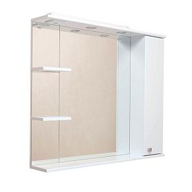 Шкаф-зеркало Оника Эльбрус 90, правый, с подсветкой, цвет белый - фото 1