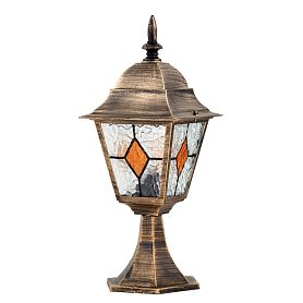 Ландшафтный светильник Arte Lamp Madrid A1541FN-1BN, арматура черная / золото, плафон стекло прозрачное - фото 1