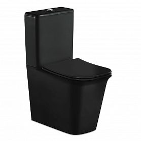 Унитаз CeruttiSPA Arno MB CT9827 напольный, безободковый, с сиденьем микролифт, цвет черный матовый - фото 1