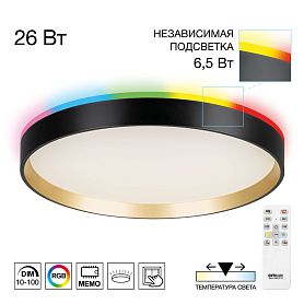 Накладной светильник Citilux Etalon CL750321R, арматура черная / золото - фото 1