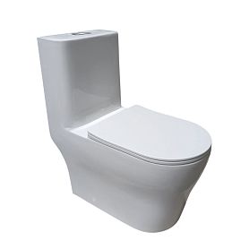 Унитаз-моноблок Joki Palace T JK86382100 напольный, безободковый, смыв Торнадо, с сиденьем микролифт, цвет белый - фото 1