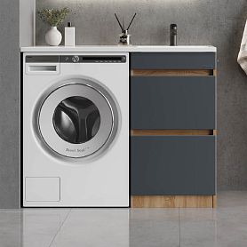 Тумба под раковину Оника Милтон 48, с ящиками, цвет серый / дуб сонома - фото 1