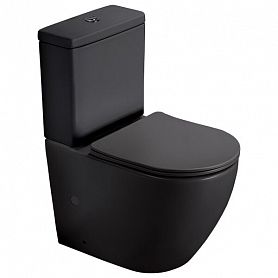 Унитаз SantiLine SL-5016 MB напольный, безободковый, с сиденьем микролифт, цвет черный матовый - фото 1