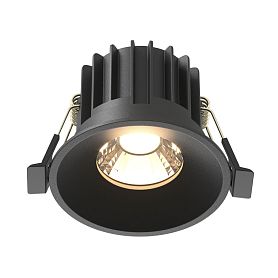 Встраиваемый светильник Maytoni Round DL058-12W3K-B, арматура черная    - фото 1