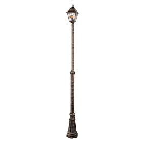 Парковый светильник Arte Lamp Madrid A1542PA-1BN, арматура черная / золото, плафон стекло прозрачное - фото 1