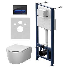 Комплект AM.PM IS450A38.8F1900: Инсталляция Pro + Кнопка Touchless Pro стекло черное + Унитаз Func Aquaspin C8F1900SC белый - фото 1