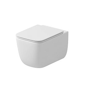 Унитаз Grossman Tornado GR-4409 SQ подвесной, безободковый, смыв Торнадо, с сиденьем микролифт, цвет белый глянцевый - фото 1