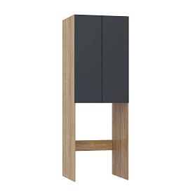 Шкаф Оника Милтон 67 под стиральную машину, цвет серый / дуб сонома - фото 1