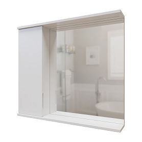 Шкаф-зеркало Mixline Лайн 80, левый, с подсветкой, цвет белый - фото 1