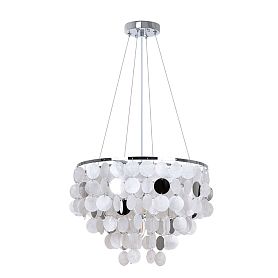Подвесная люстра Arte Lamp Pipirima A4100LM-6CC, арматура хром, плафон перламутр белый - фото 1