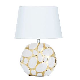 Декоративная настольная лампа Arte Lamp Poppy A4063LT-1GO, арматура золото, плафон ткань белая - фото 1