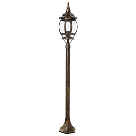 Парковый светильник Arte Lamp Atlanta A1046PA-1BN, арматура черная / золото, плафон стекло прозрачное - фото 1