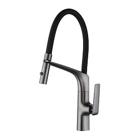 Смеситель Vincea VKF-115GM для кухни, с гибким изливом, цвет вороненая сталь - фото 1