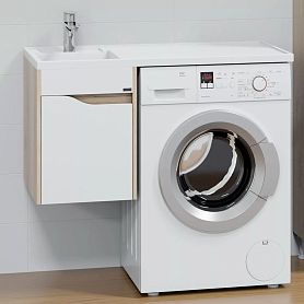 Тумба под раковину Санта Сатурн 38, подвесная, цвет белый / дуб австрийский - фото 1