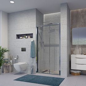 Душевая дверь Niagara Nova NG-62-11A 110х195, стекло прозрачное, профиль хром - фото 1