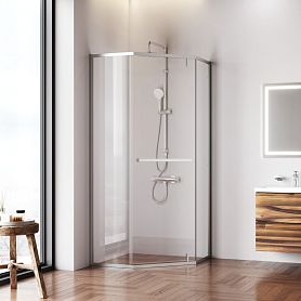 Душевой уголок AM.PM Gem 90x90, без поддона, стекло прозрачное, профиль хром матовый - фото 1