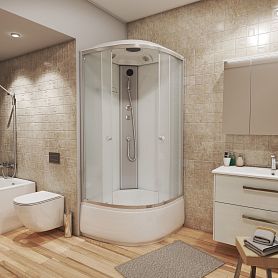 Душевая кабина Niagara Eco E100/40/MT 100х100, стекло матовое, профиль хром матовый, с крышей - фото 1