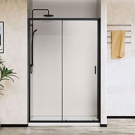 Душевая дверь Vincea City VDS-5CT 150x195, стекло прозрачное, профиль черный - фото 1